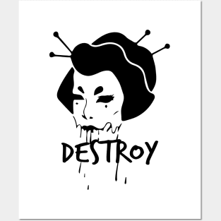 Destroy Geisha Zombie Posters and Art